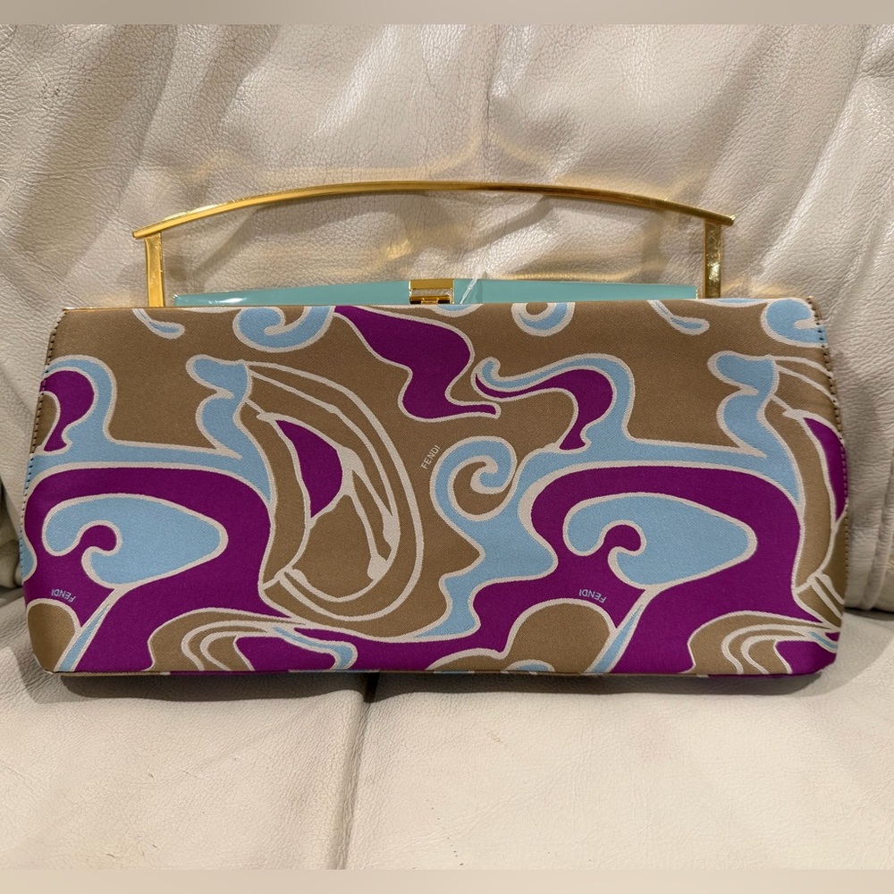 Fendi Silk Multicolor Clutch